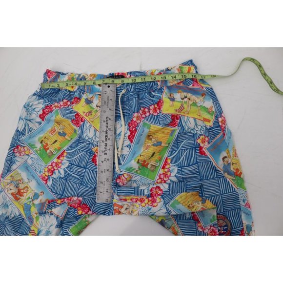 Ted Baker Swim Trunks Mens 5 Hawaiian Camp Board Shorts Drawstring fun postcard - Picture 14 of 16